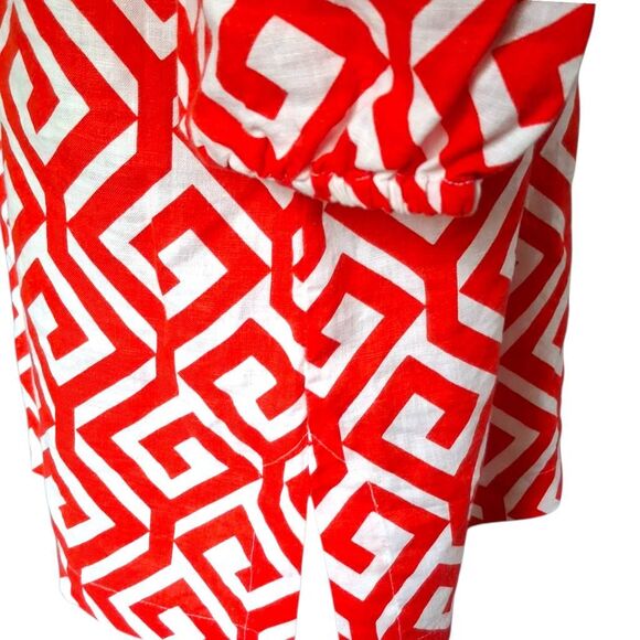 Boden Cleo Red & White Geo Linen Tie-Waist Dress – 100% Linen, Women’s Size 8R - Picture 8 of 15